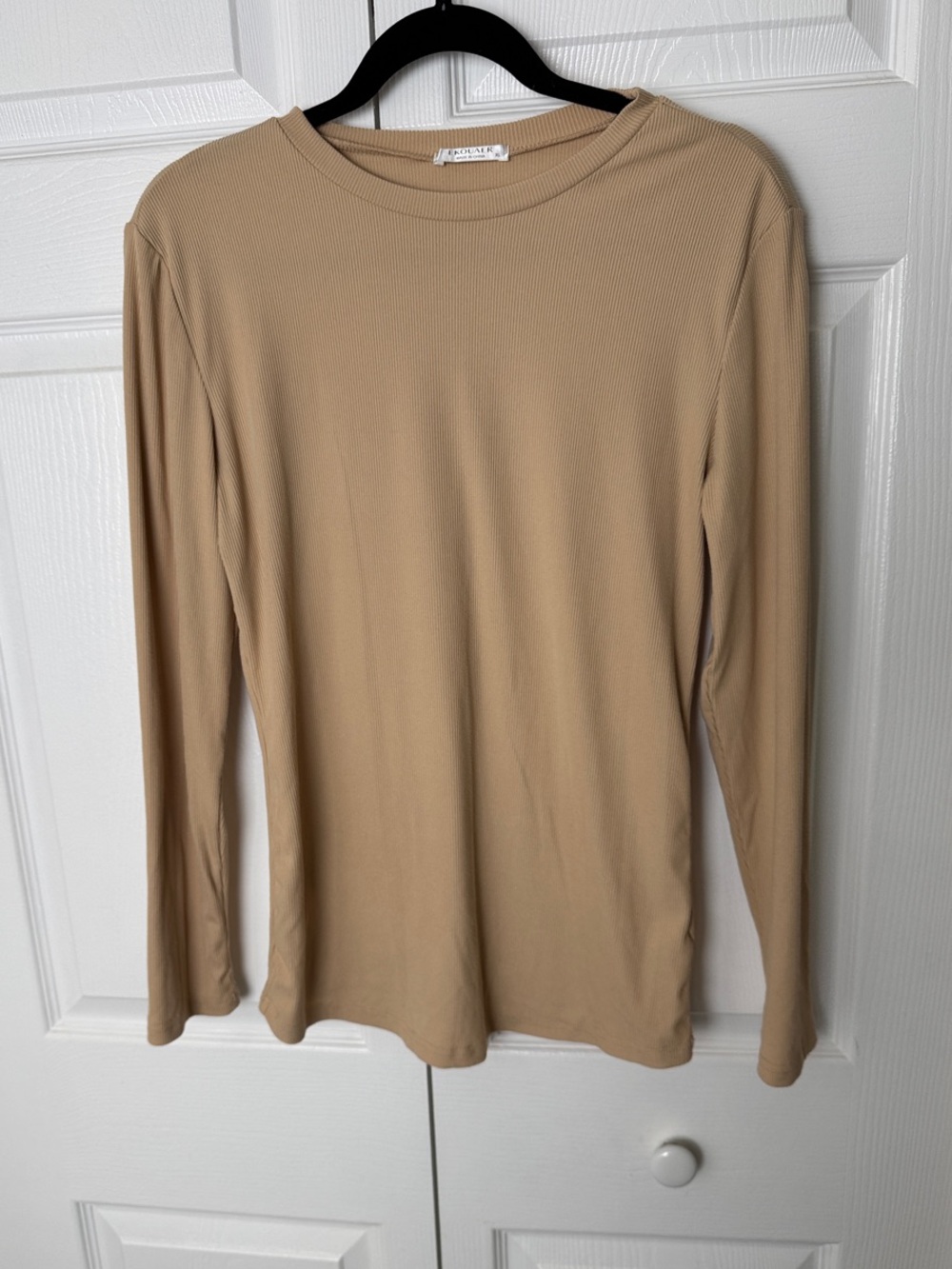 Everyday Tan Crewneck Long Sleeve Top